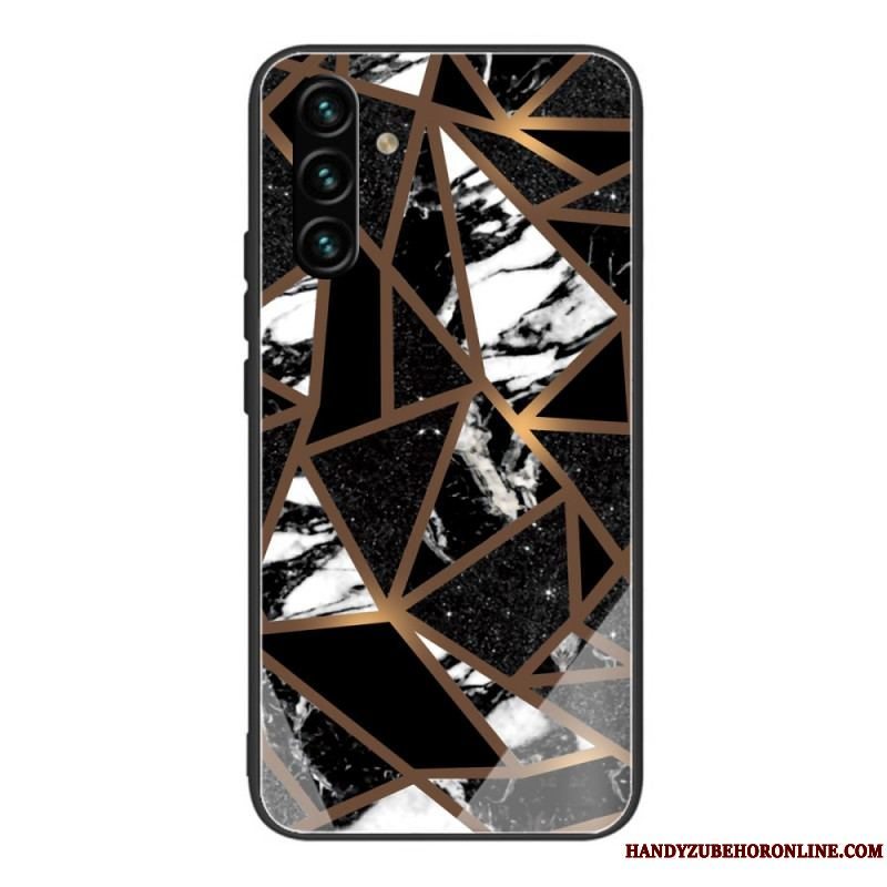 Cover Samsung Galaxy A13 5G / A04s Geometri Marmor Hærdet Glas