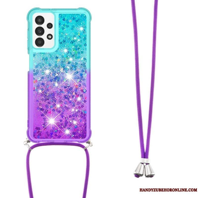 Cover Samsung Galaxy A13 Med Snor Glitter Silikonesnor