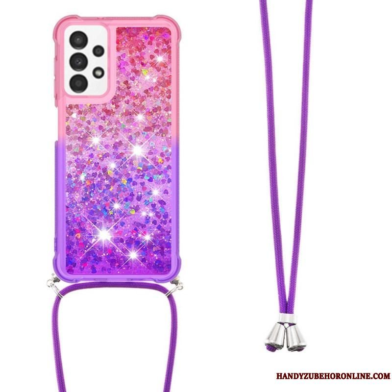 Cover Samsung Galaxy A13 Med Snor Glitter Silikonesnor