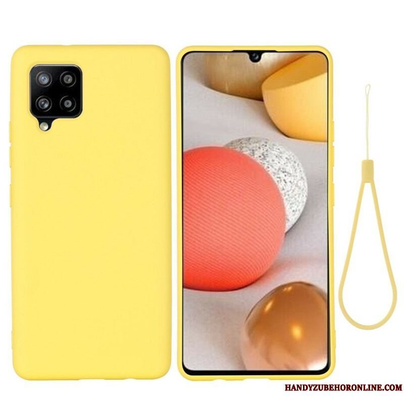 Cover Samsung Galaxy A42 5G Flydende Silikone Med Snor