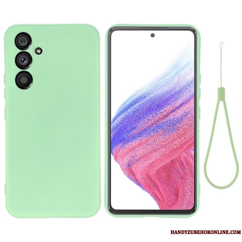 Cover Samsung Galaxy A54 5G Flydende Silikone Med Snor