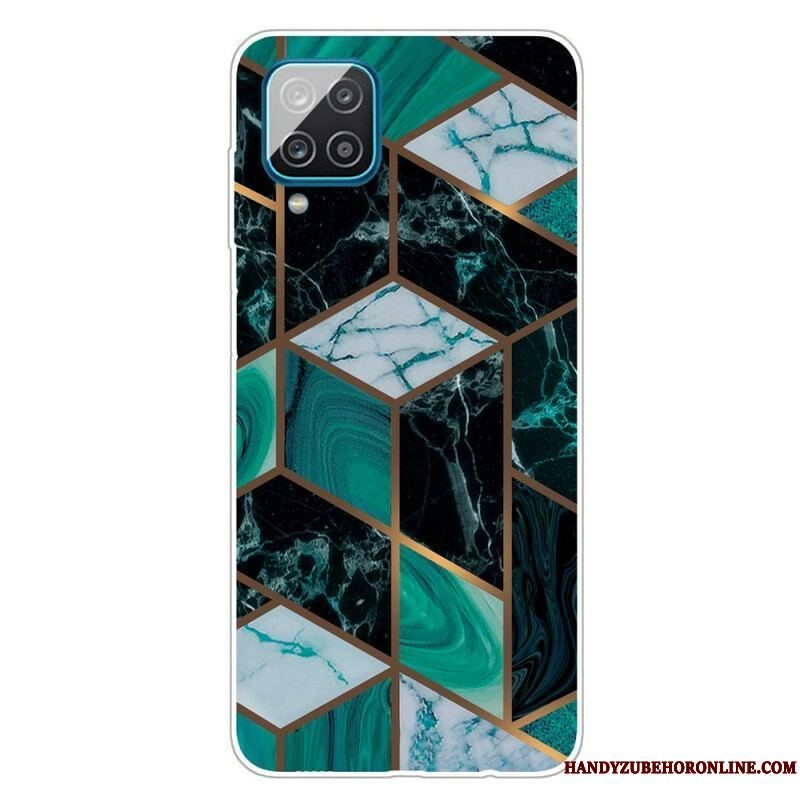 Cover Samsung Galaxy M12 / A12 Geometrisk Marmor