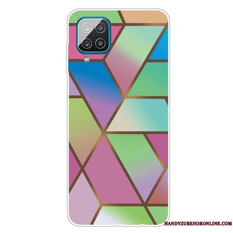 Cover Samsung Galaxy M12 / A12 Geometrisk Marmor