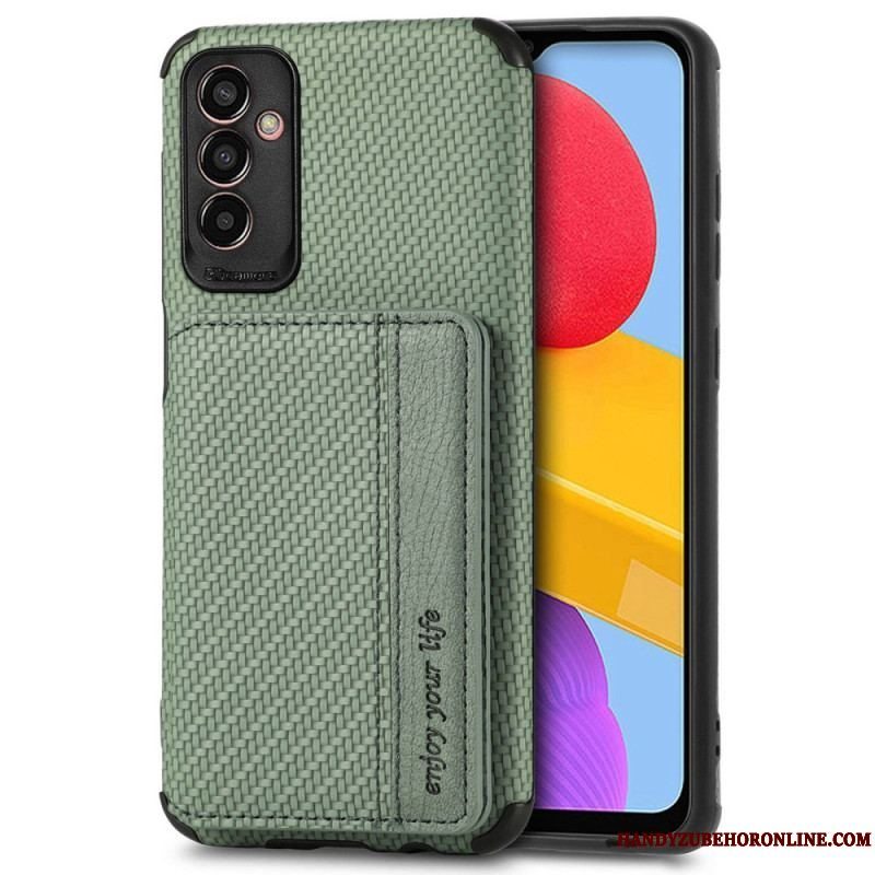 Cover Samsung Galaxy M13 Punge Etui Carbon Fiber Og Magnetisk Tegnebog