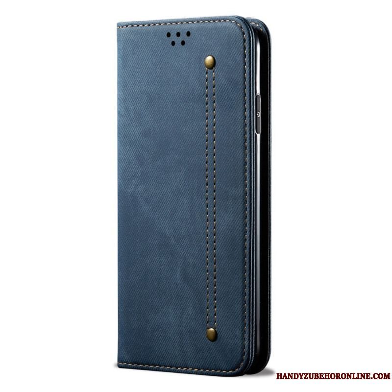 Cover Samsung Galaxy M32 Flip Cover Denim Stof