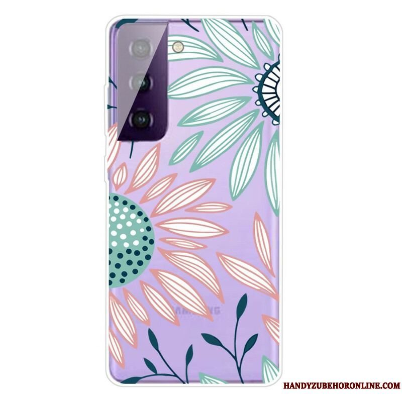 Cover Samsung Galaxy S21 5G Gennemsigtig En Blomst