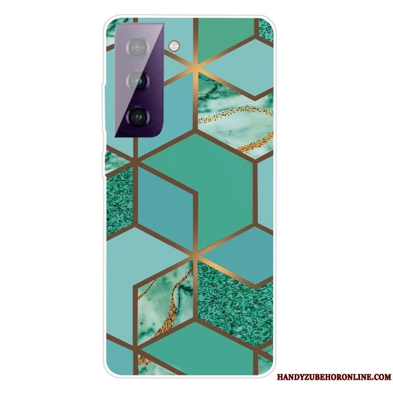 Cover Samsung Galaxy S21 5G Geometrisk Marmor