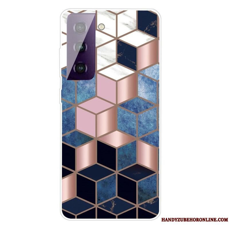 Cover Samsung Galaxy S21 FE Decline Geometrisk Marmor