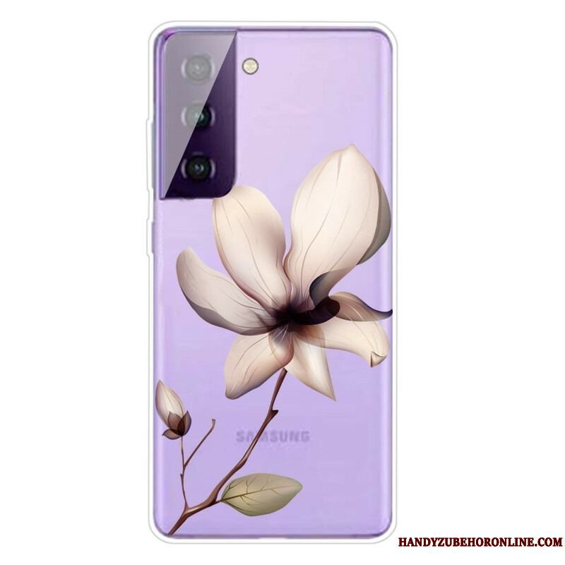 Cover Samsung Galaxy S21 FE Gennemsigtig En Blomst