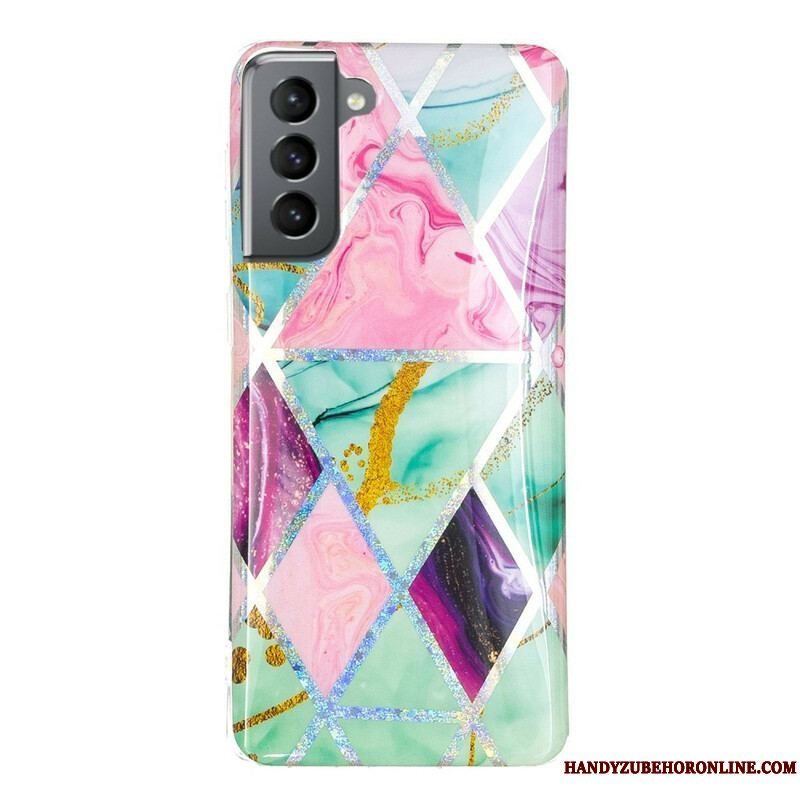 Cover Samsung Galaxy S21 FE Glitter Design Marmor