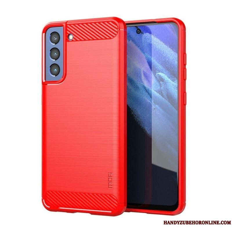 Cover Samsung Galaxy S21 FE Mofi Børstet Kulfiber