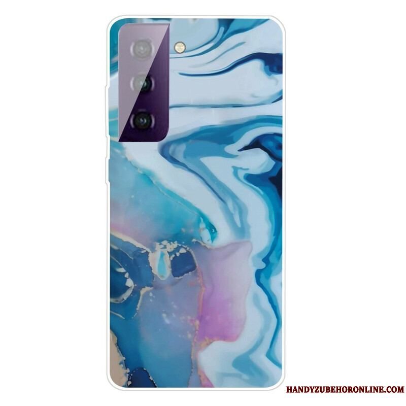 Cover Samsung Galaxy S21 FE Variabel Geometrisk Marmor