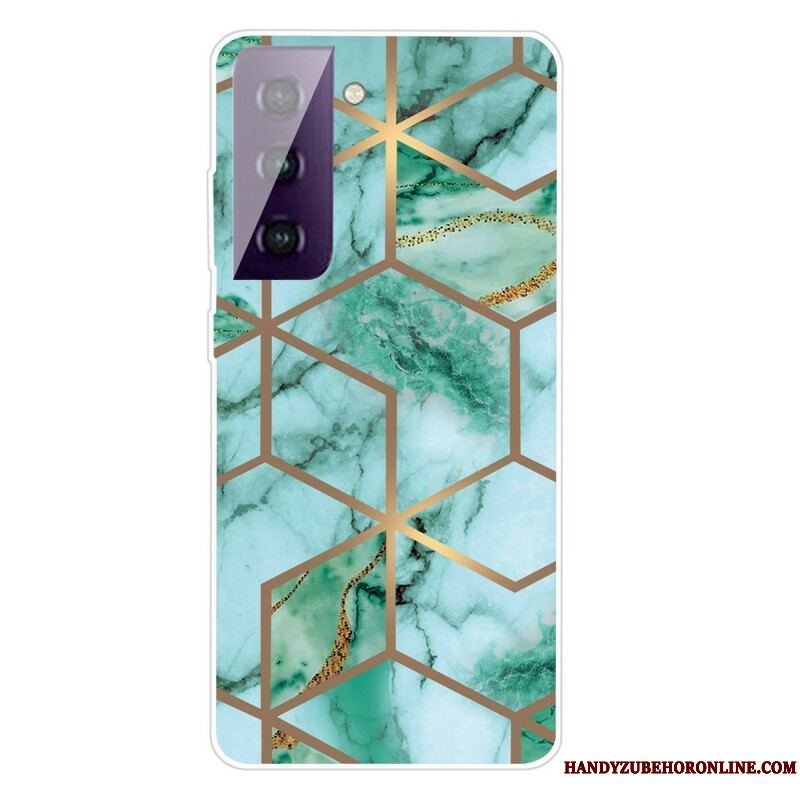 Cover Samsung Galaxy S21 FE Variabel Geometrisk Marmor