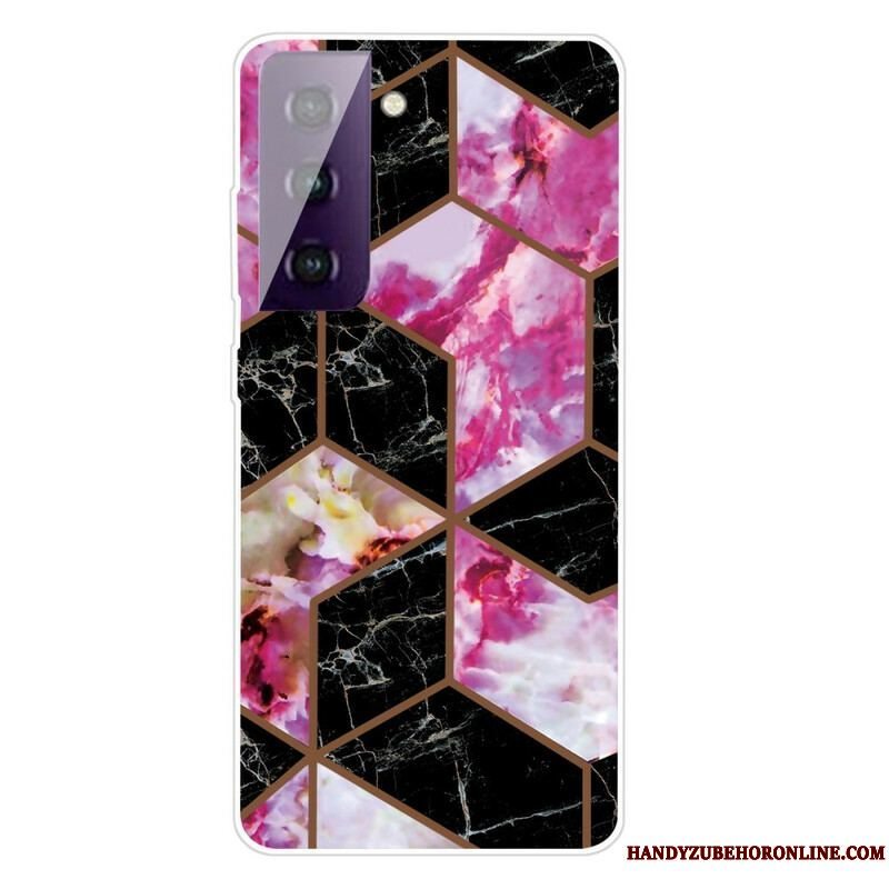 Cover Samsung Galaxy S21 FE Variabel Geometrisk Marmor