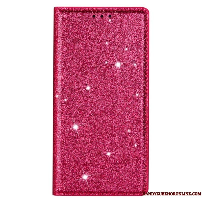 Cover Samsung Galaxy S22 Plus 5G Flip Cover Sequin Stil