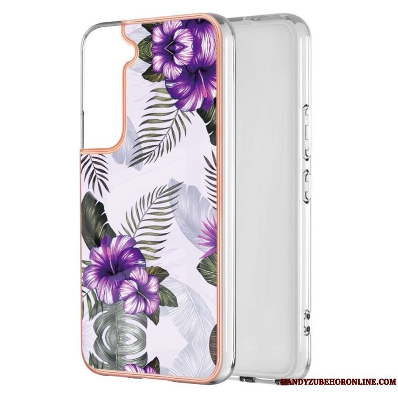 Cover Samsung Galaxy S22 Plus 5G Marmoreret Blomster