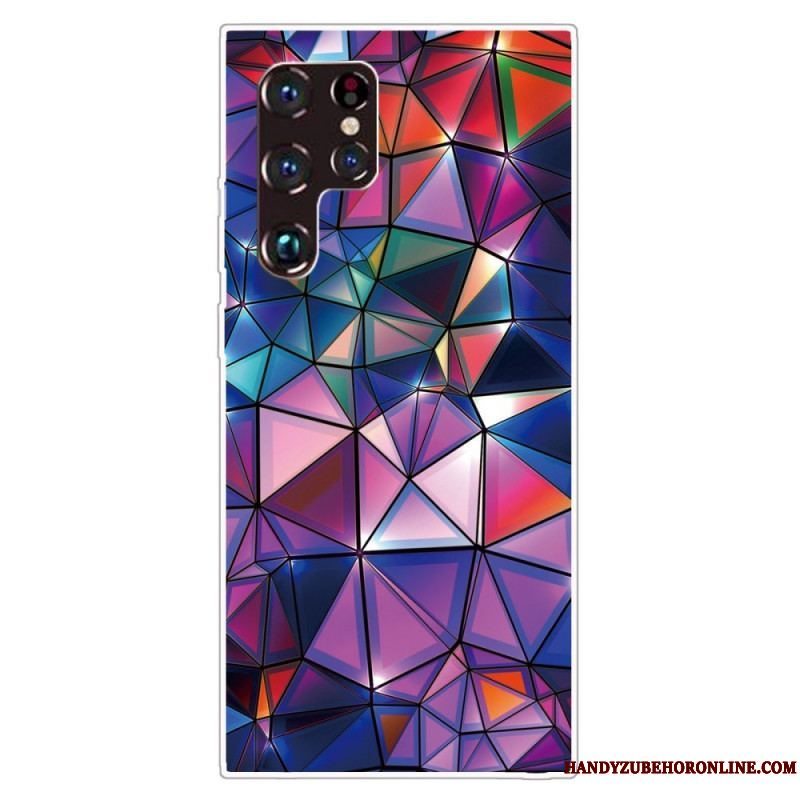 Cover Samsung Galaxy S22 Ultra 5G Fleksibel Geometri