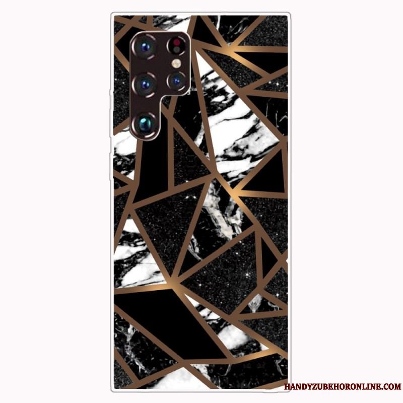 Cover Samsung Galaxy S22 Ultra 5G Geometrisk Marmor