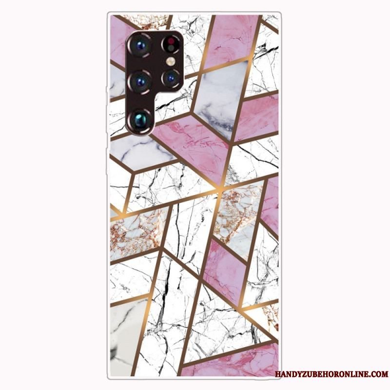 Cover Samsung Galaxy S22 Ultra 5G Geometrisk Marmor