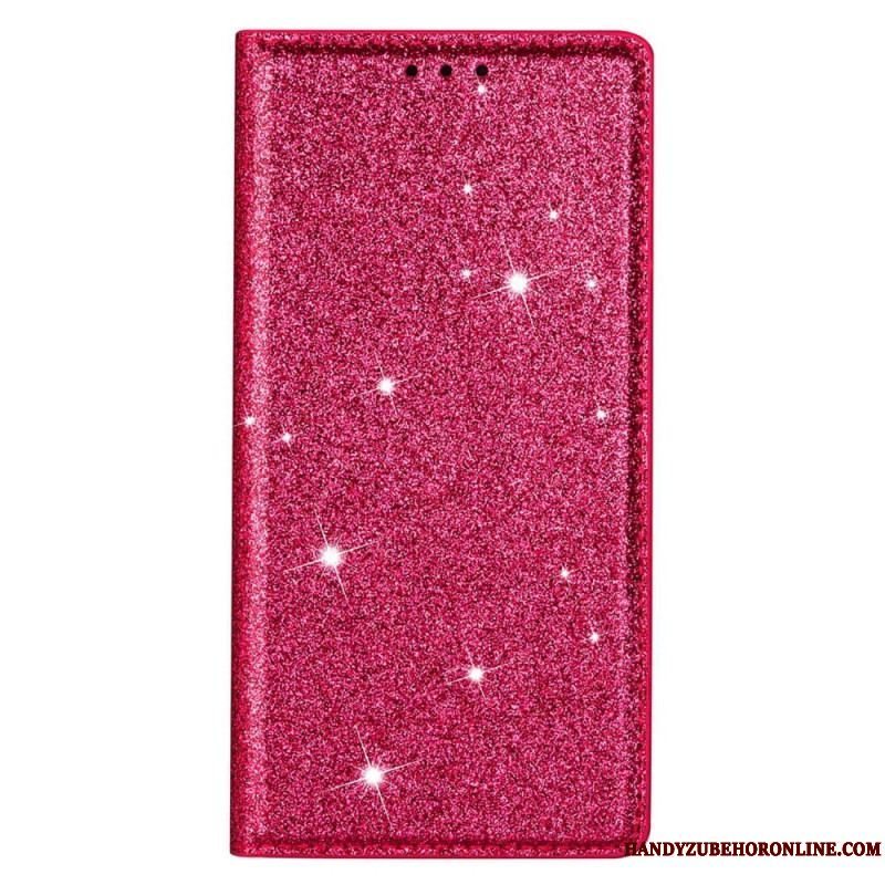 Cover Samsung Galaxy S23 5G Flip Cover Sequin Stil