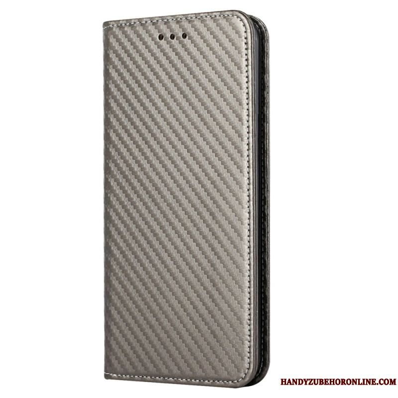 Cover Samsung Galaxy S23 5G Med Snor Flip Cover Strappy Carbon Fiber Style