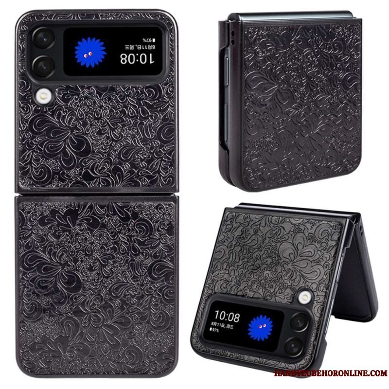 Cover Samsung Galaxy Z Flip 4 Flip Cover Barok Lædereffekt