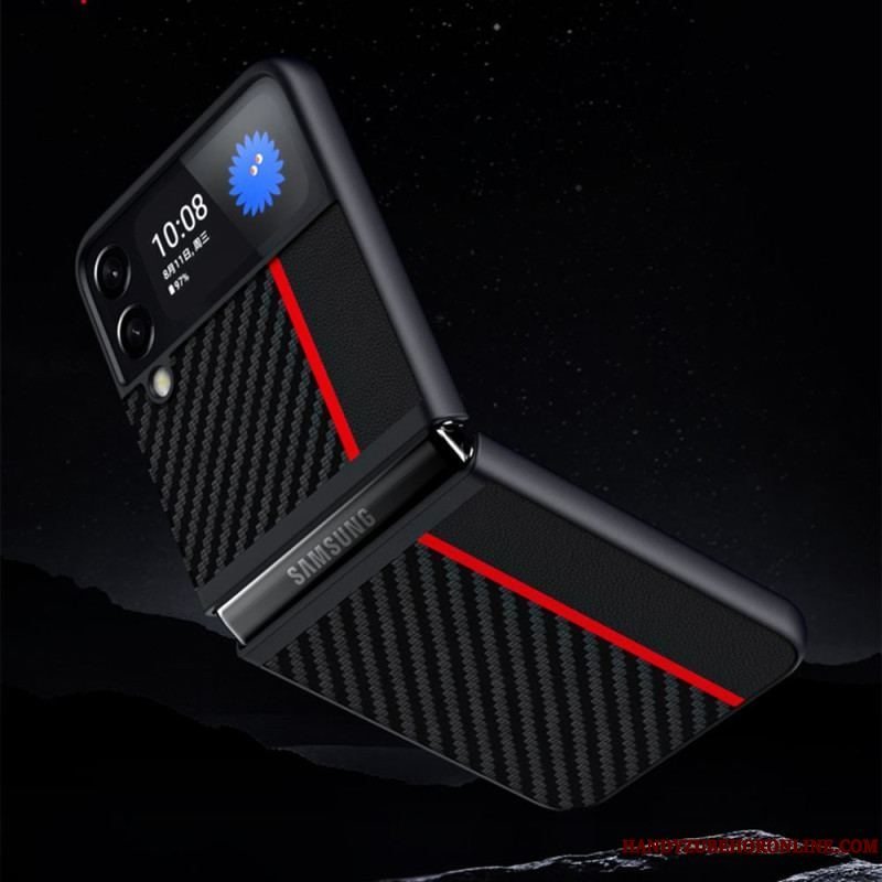 Cover Samsung Galaxy Z Flip 4 Flip Cover Carbon Fiber Line