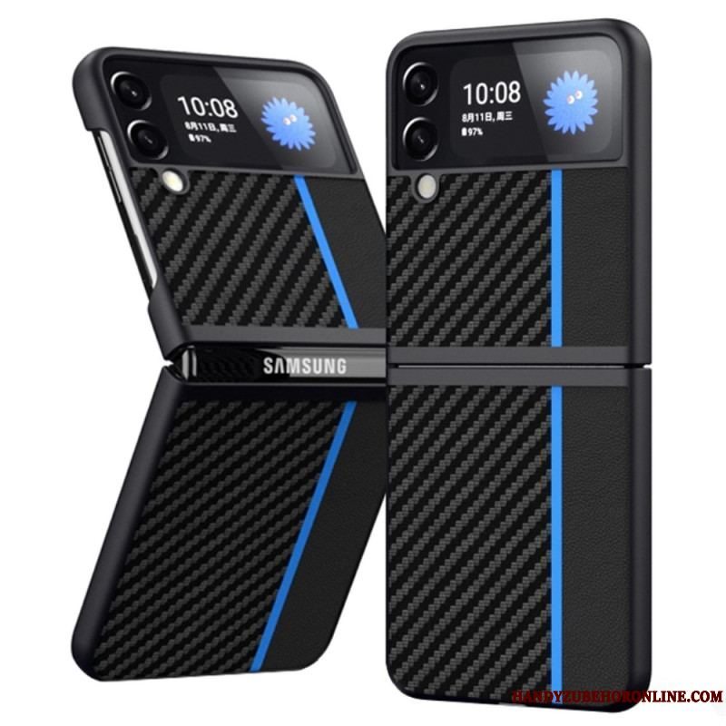 Cover Samsung Galaxy Z Flip 4 Flip Cover Carbon Fiber Line