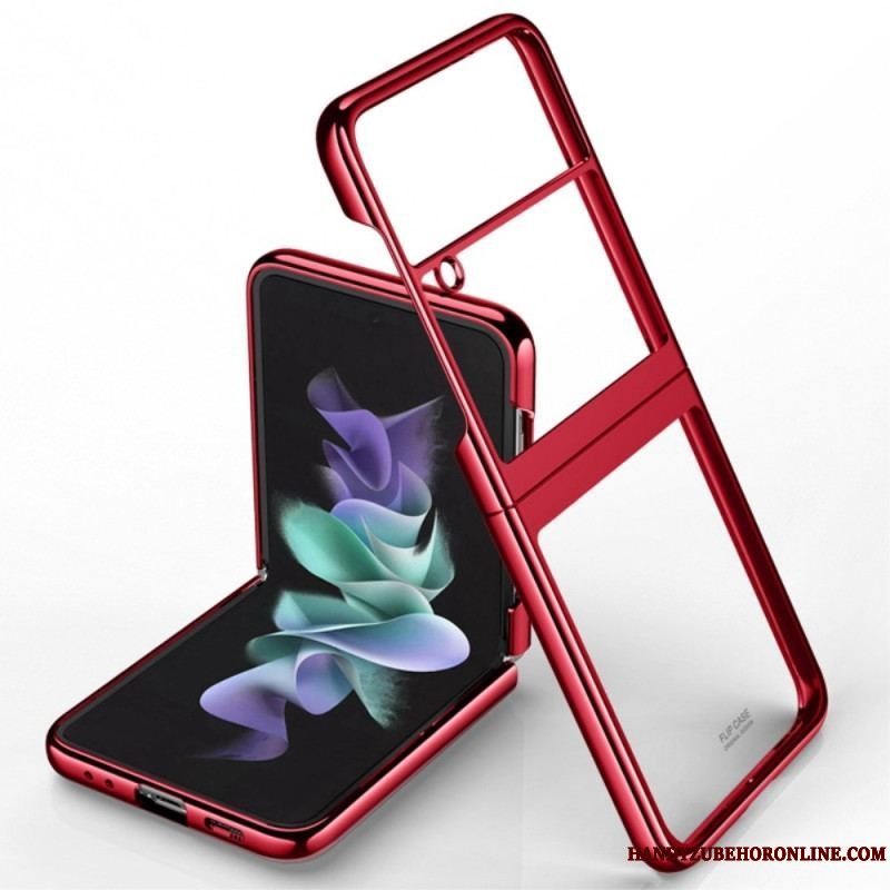 Cover Samsung Galaxy Z Flip 4 Flip Cover Transparent Kontur Metallisk