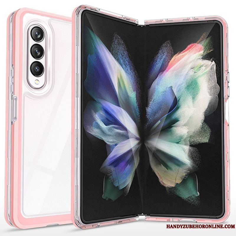 Cover Samsung Galaxy Z Fold 3 5G Gennemsigtige Hybridfarvede Kanter