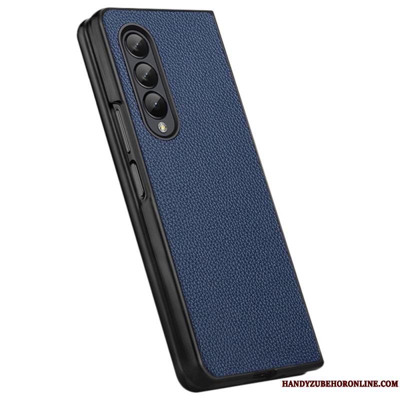 Cover Samsung Galaxy Z Fold 4 Litchi Ægte Læder