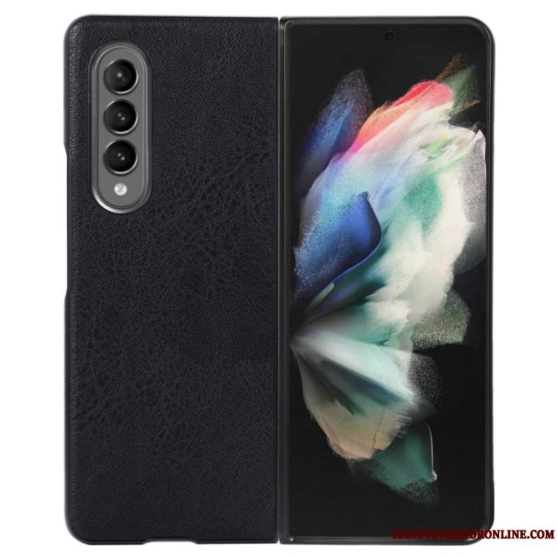 Cover Samsung Galaxy Z Fold 4 Tofarvet Imiteret Læder Tekstureret