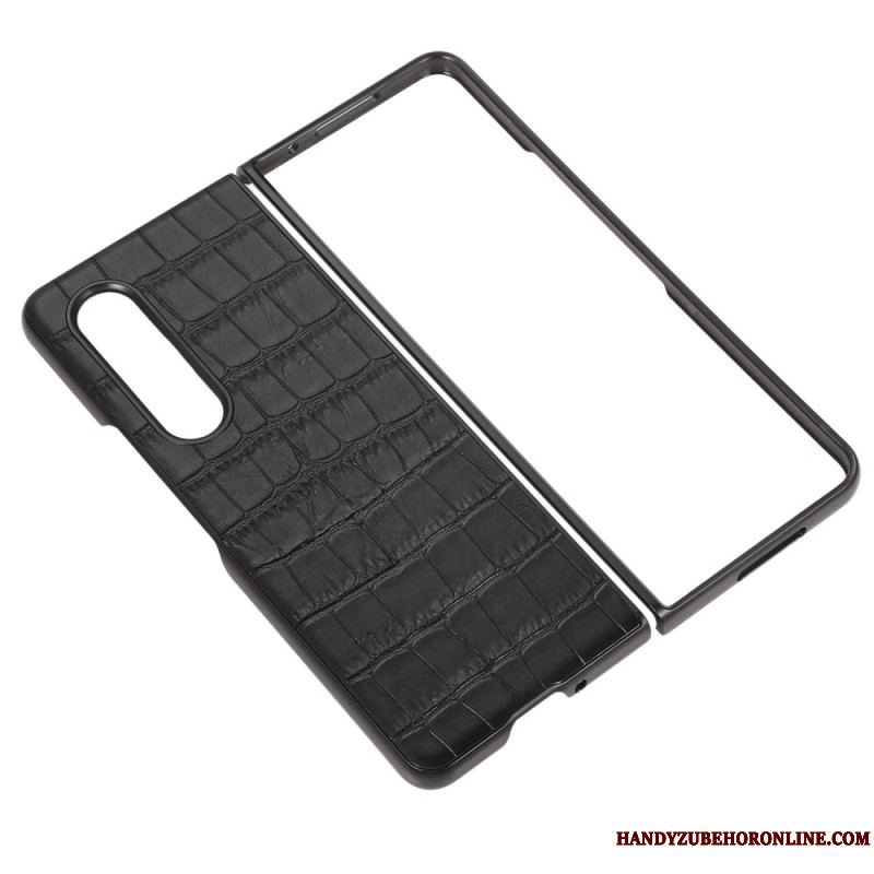 Cover Samsung Galaxy Z Fold 4 Ægte Krokodillelæder