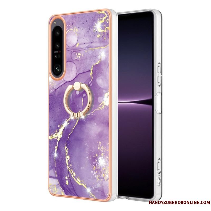 Cover Sony Xperia 1 IV Marmor Med Ringstøtte