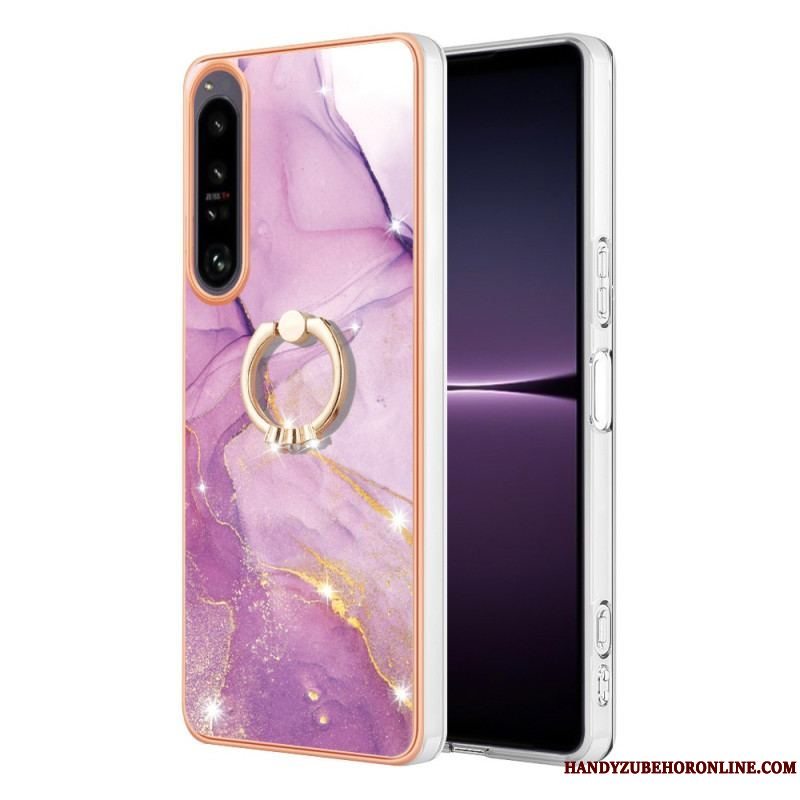 Cover Sony Xperia 1 IV Marmor Med Ringstøtte