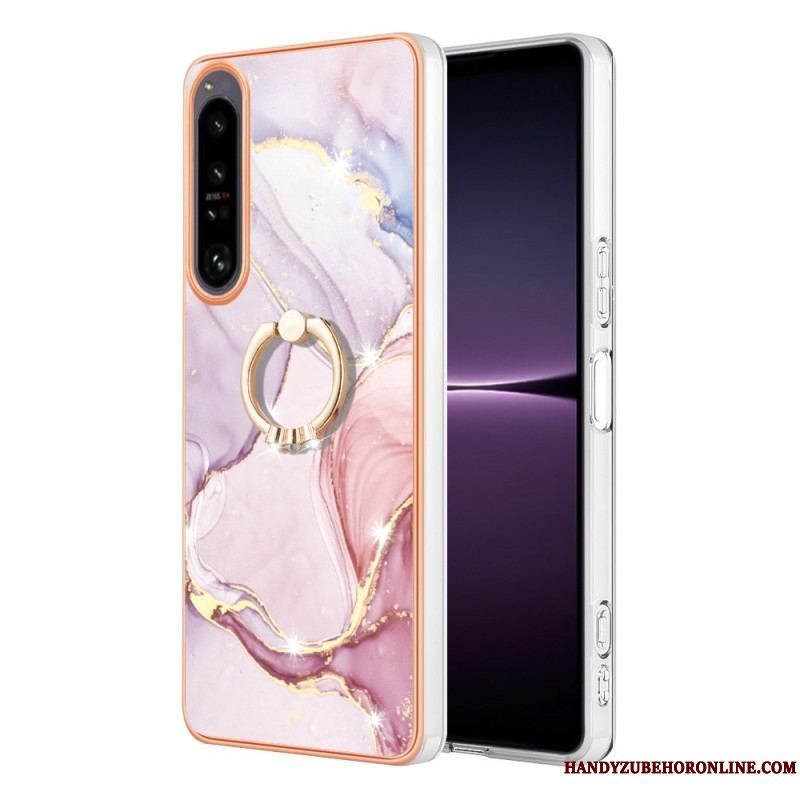 Cover Sony Xperia 1 IV Marmor Med Ringstøtte