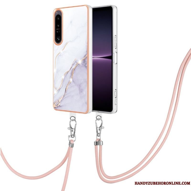 Cover Sony Xperia 1 IV Med Snor Med Marmorsnor