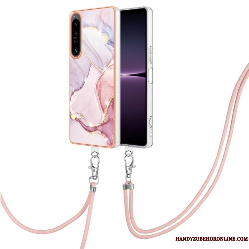 Cover Sony Xperia 1 IV Med Snor Med Marmorsnor