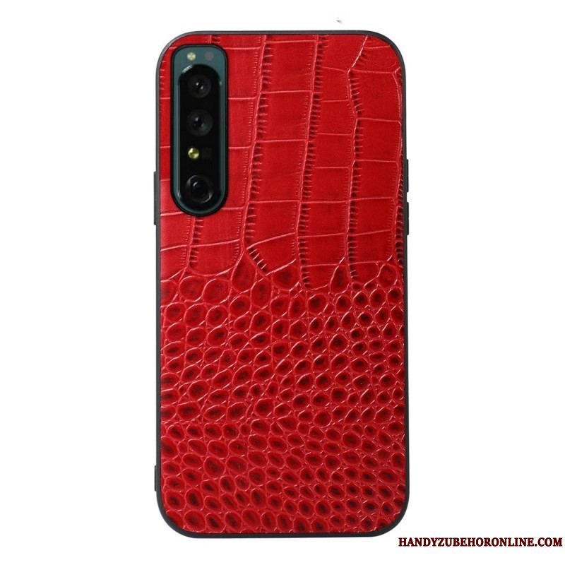 Cover Sony Xperia 1 IV Ægte Crocodile Texture Læder