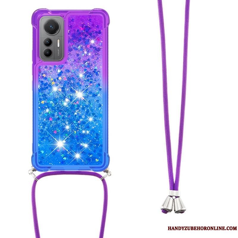 Cover Xiaomi 12 Lite Med Snor Glitter Silikonesnor