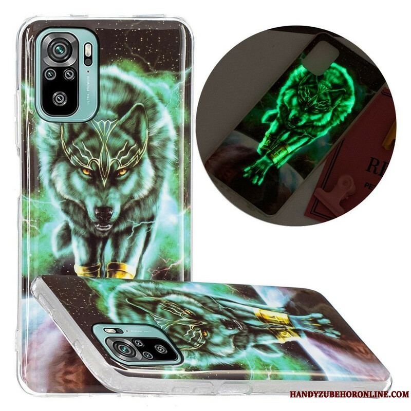 Cover Xiaomi Redmi Note 10 / 10S Fluorescerende Wolf Series