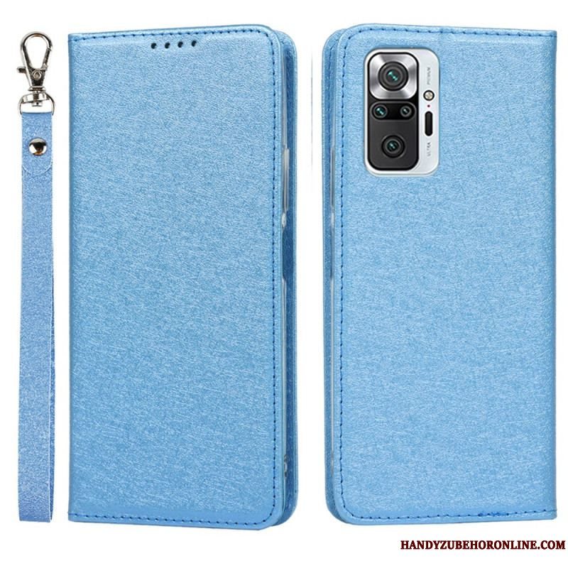 Cover Xiaomi Redmi Note 10 Pro Flip Cover Blødt Læderstil Med Rem