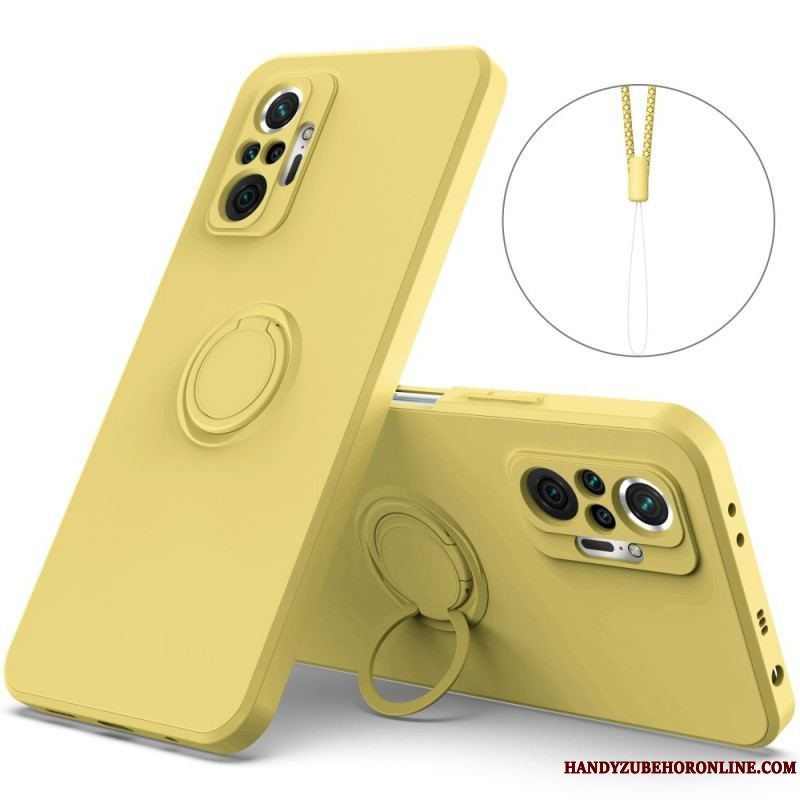 Cover Xiaomi Redmi Note 10 Pro Flydende Silikone Ring Og Snor