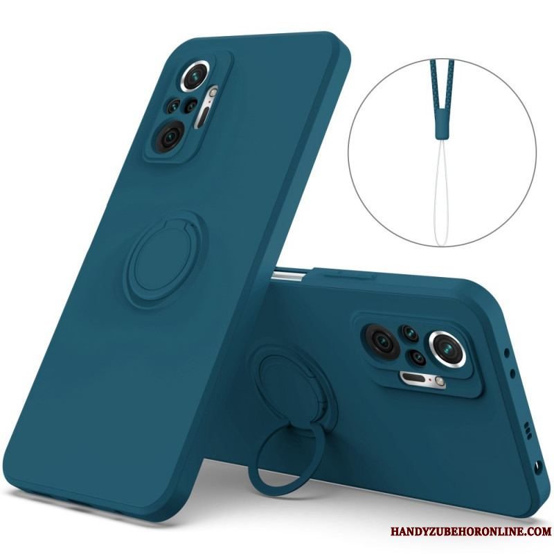 Cover Xiaomi Redmi Note 10 Pro Flydende Silikone Ring Og Snor