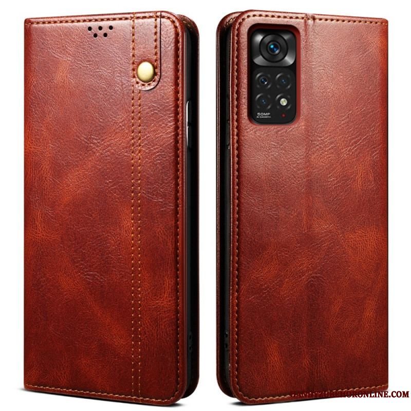 Cover Xiaomi Redmi Note 11 / 11S Flip Cover Voksbehandlet Kunstlæder