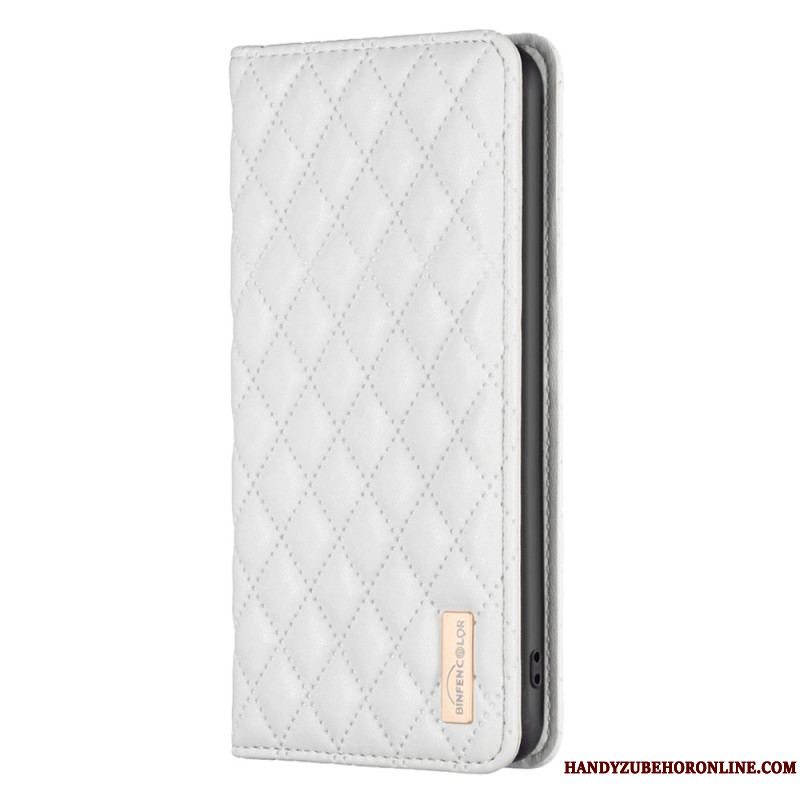 Cover Xiaomi Redmi Note 12 Pro Flip Cover Quiltet Binfen Farve