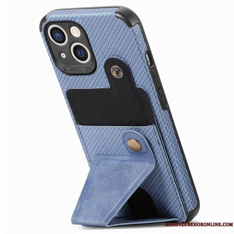 Cover iPhone 14 Carbon Fiber Kortholder Beslag