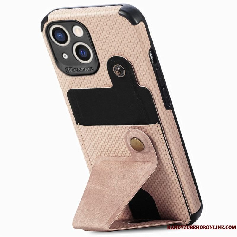 Cover iPhone 14 Carbon Fiber Kortholder Beslag