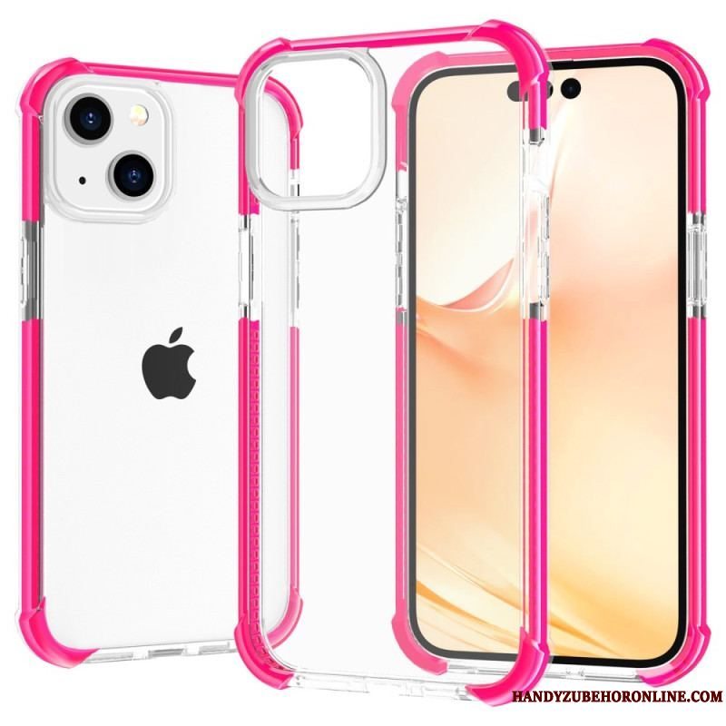 Cover iPhone 14 Gennemsigtige Farvede Kanter