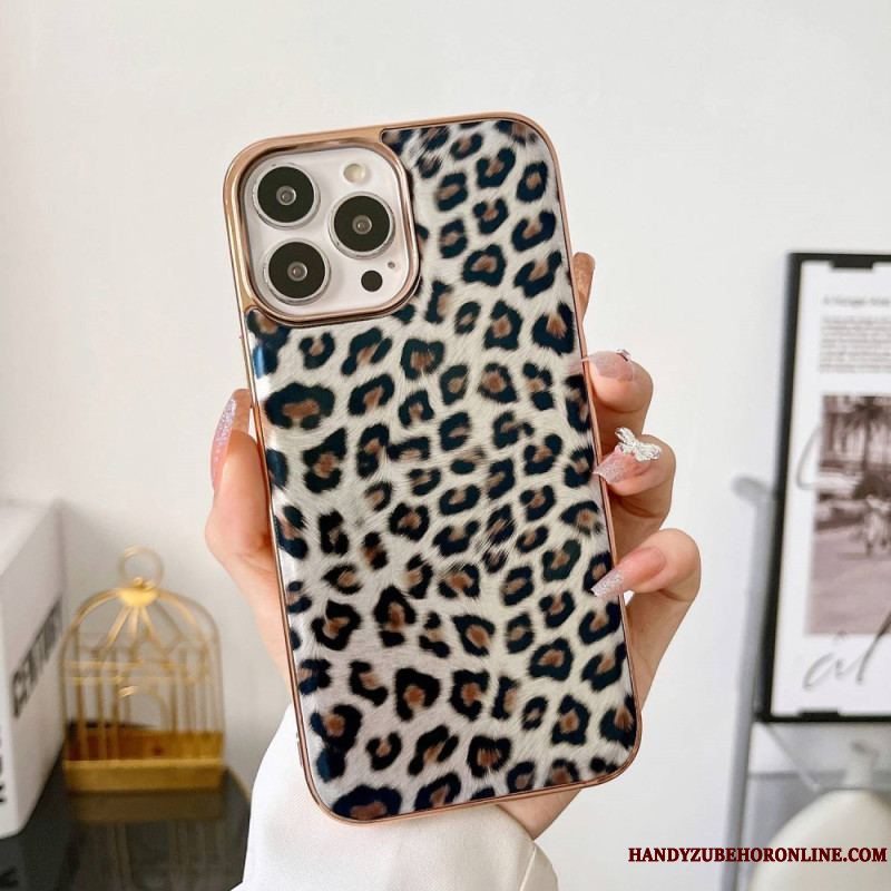 Cover iPhone 14 Leopard Hud Effekt